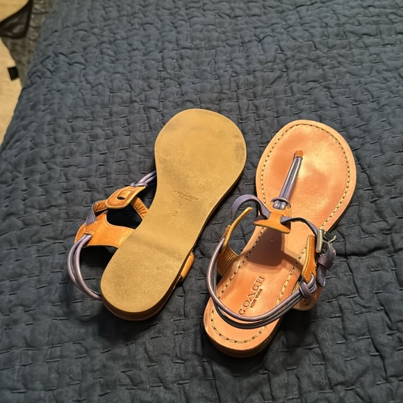 Coach blue and tan leather sandals lightly used - Picture 4 of 4